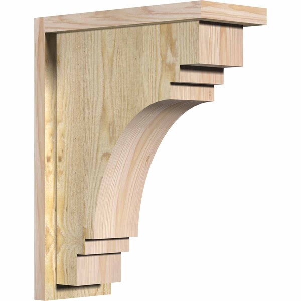 Ekena Millwork Pescadero Rough Sawn Corbel w/Backplate, Douglas Fir, 6"W x 14"D x 18"H COR06X14X18PEC01RDF - main